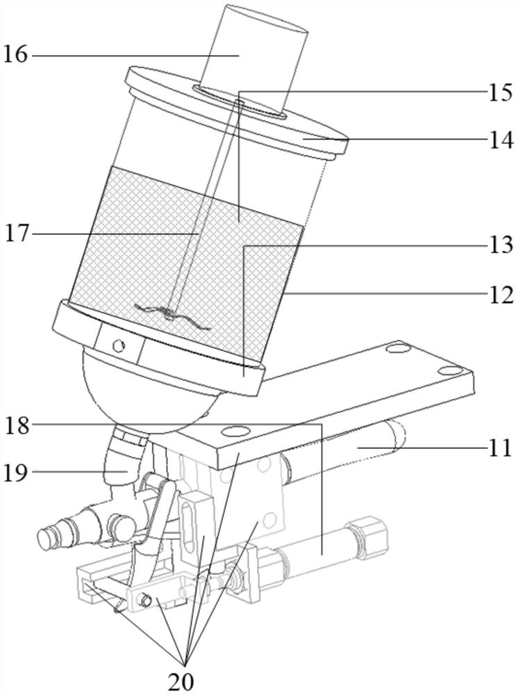 Optical precision measurement developer spraying device