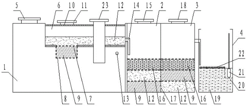 Excrement treatment and transformation pond