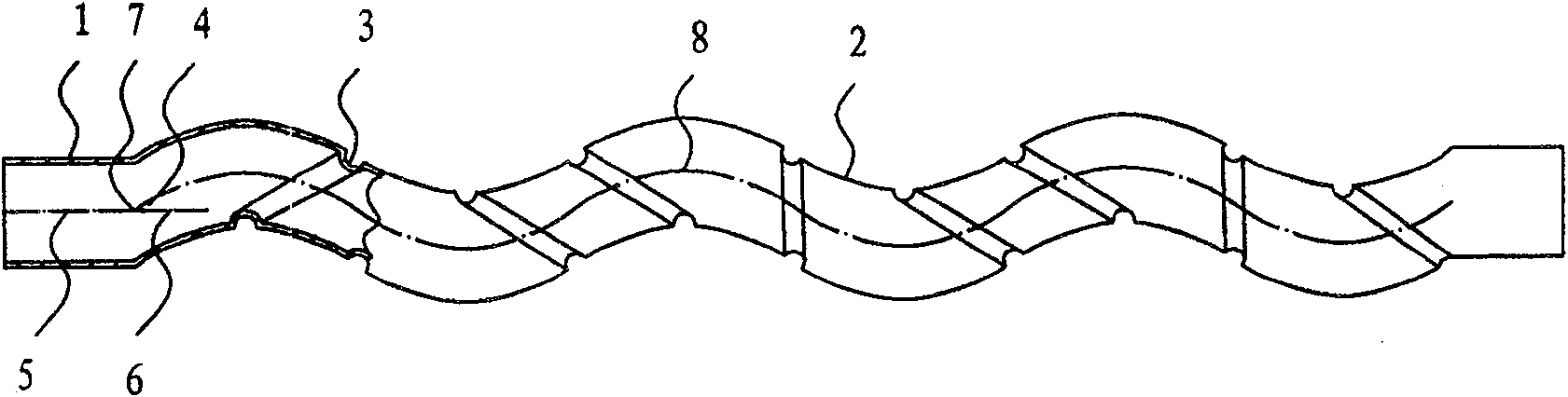 Wave-shaped helical groove heat exchange tube and heat exchanger thereof