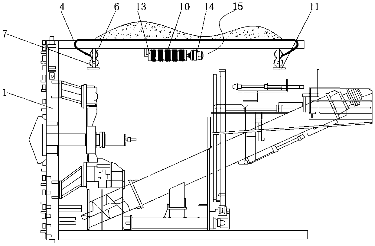 Shield machine shield shell back soil removing device