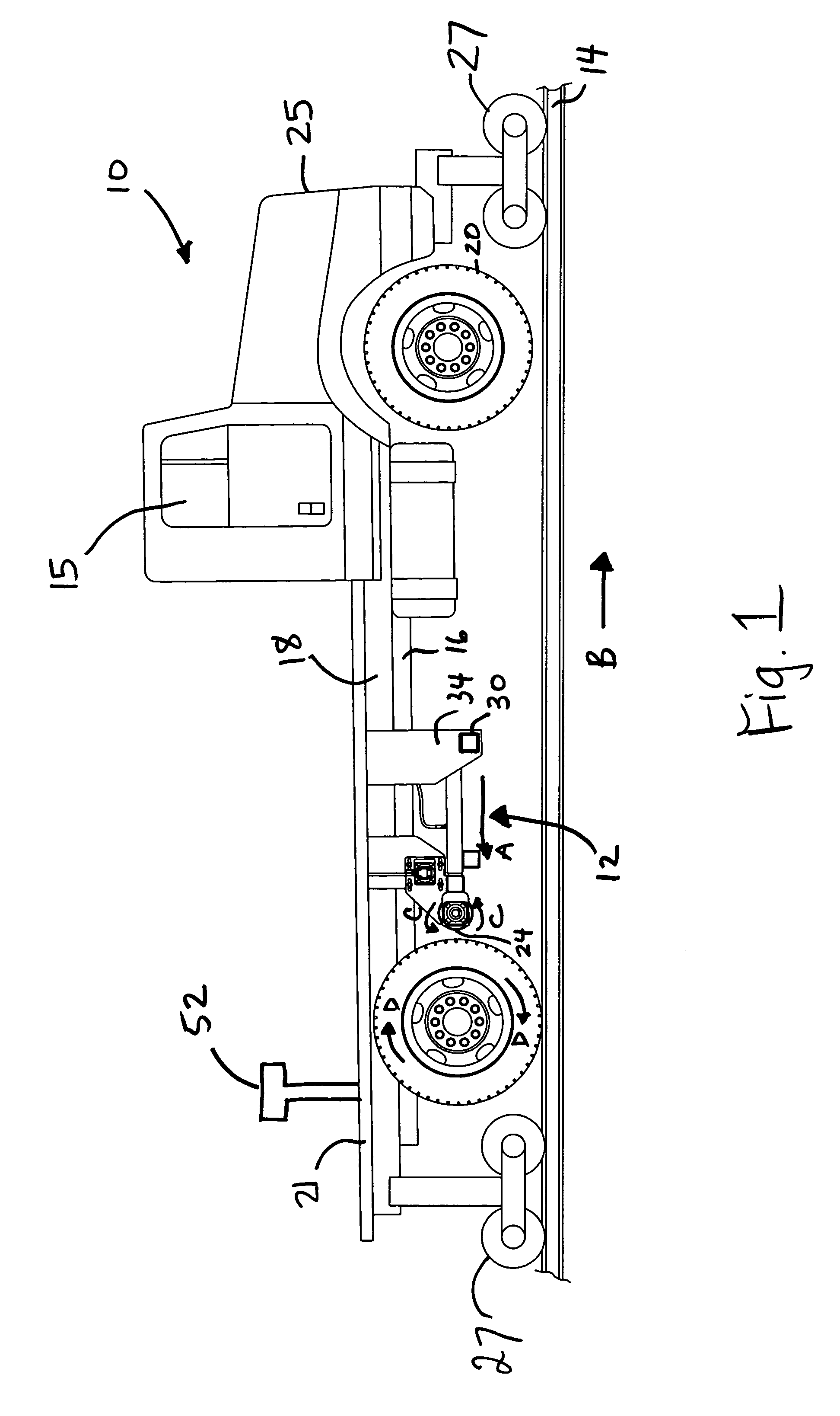 Method and apparatus for operating a vehicle on rails of a railroad track with an auxiliary drive assembly