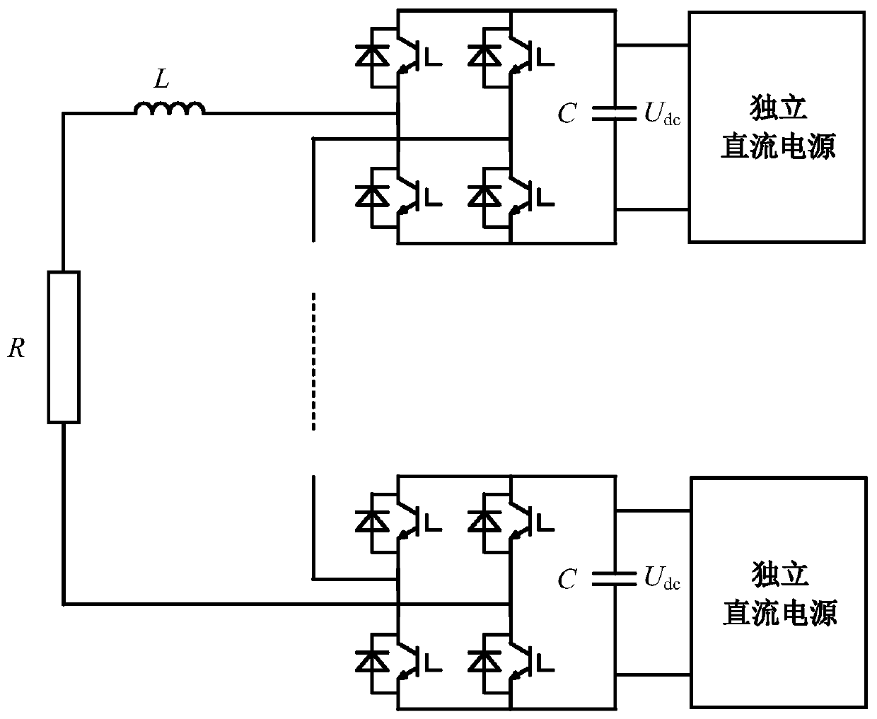 Device loss balance optimization control method for cascaded full-bridge type multi-level power amplifier