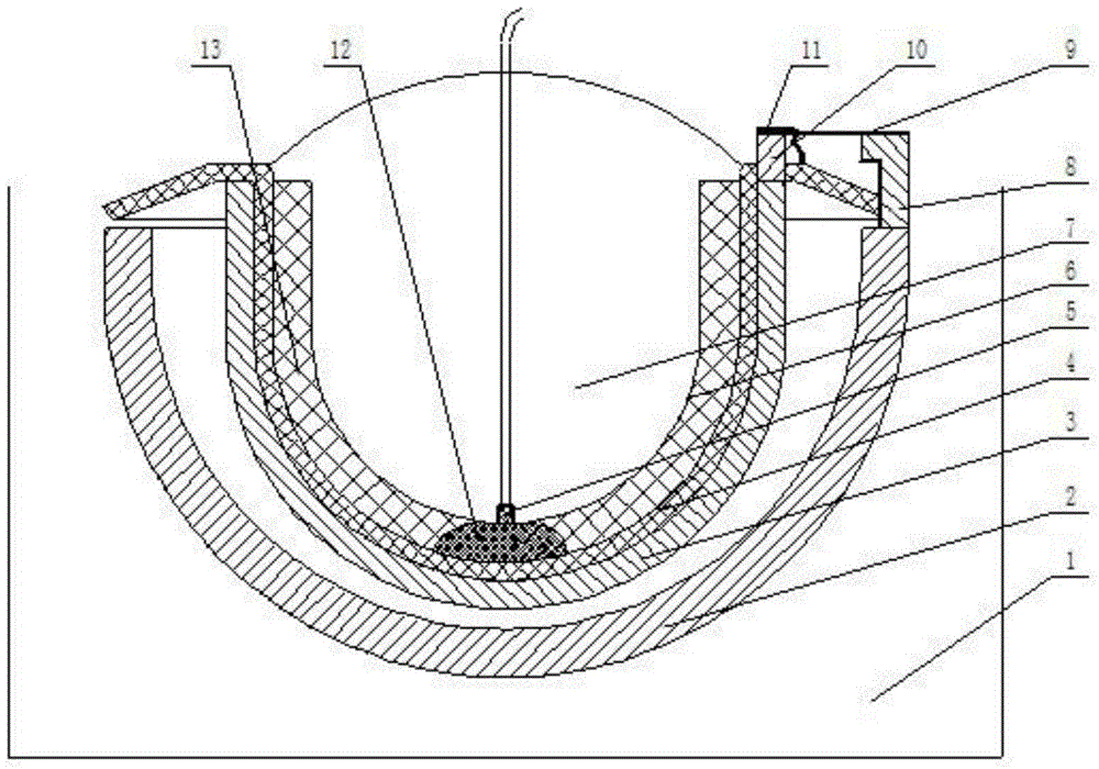 Explosion welding forming device for titaniumtim and ordinary low-alloy steel composite head