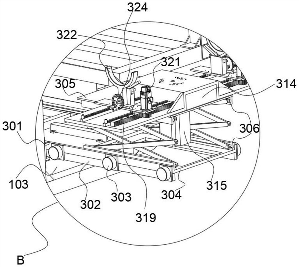 High-efficiency multifunctional missile hanging vehicle integrating warehousing, carrying, hanging and collecting and killing prevention functions