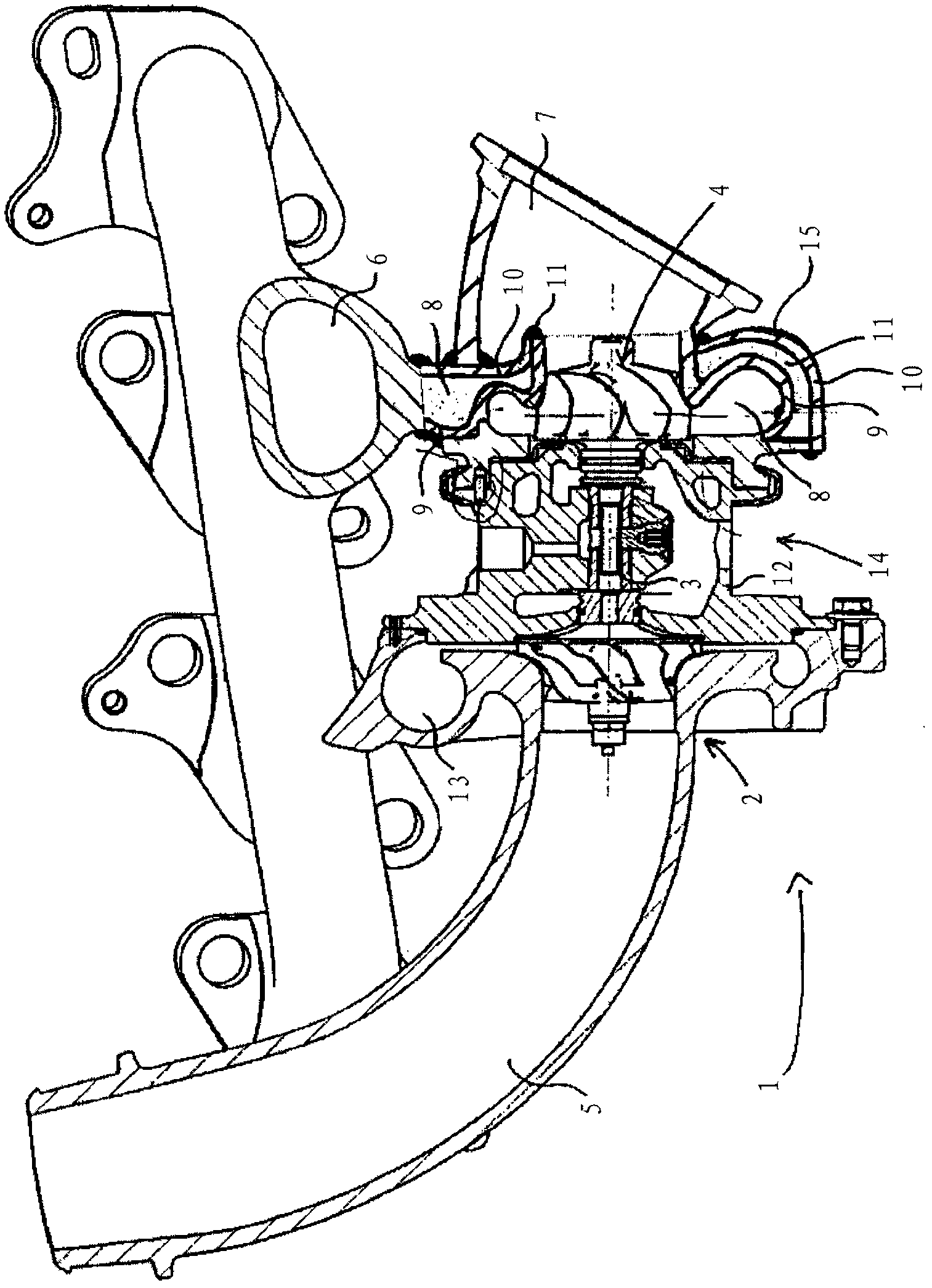Fluid cooling system of a combustion engine charged by a turbocharger and method for cooling a turbine housing of a turbocharger