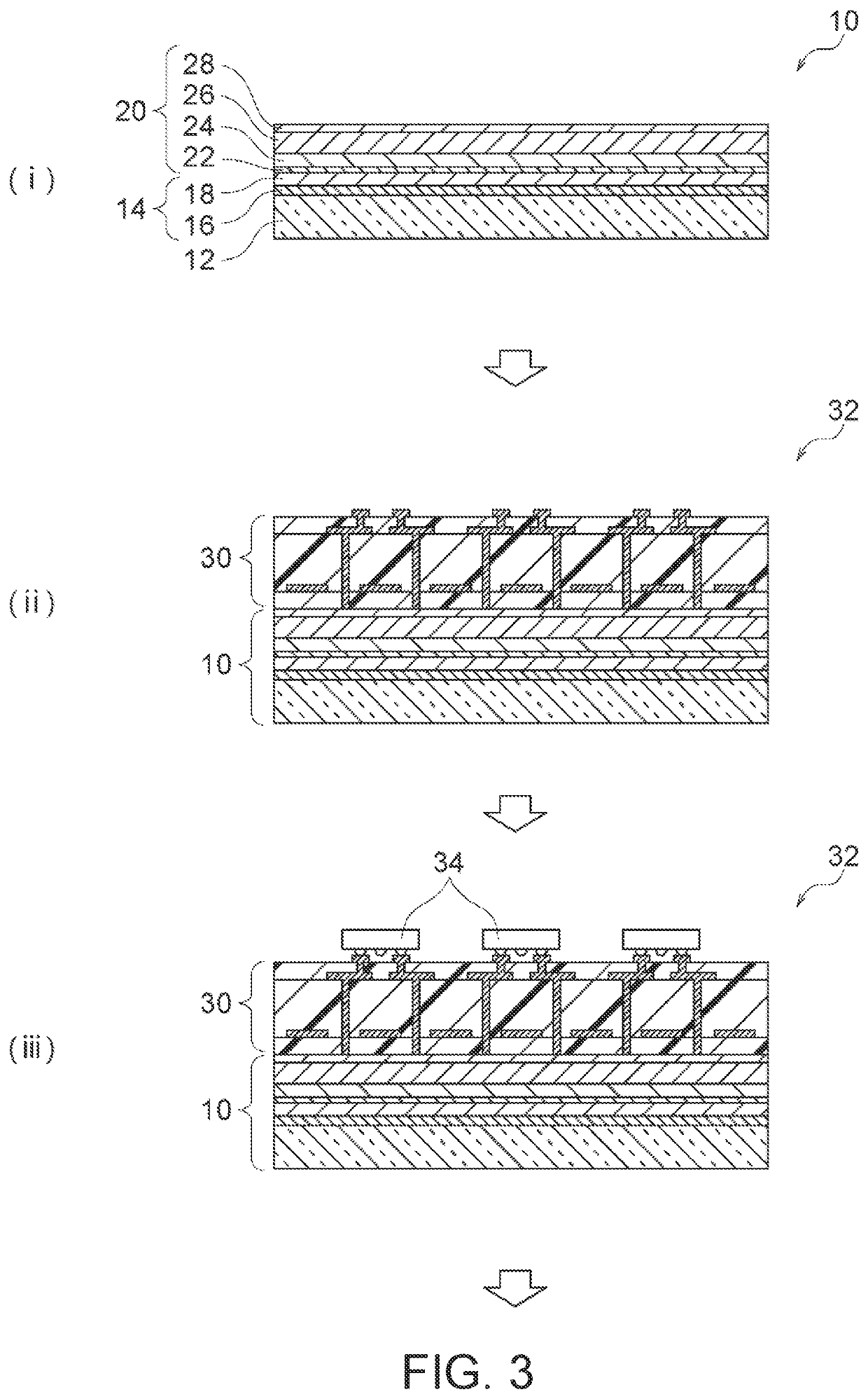 Carrier-containing metal foil and method for manufacturing millimeter-wave antenna substrate using same