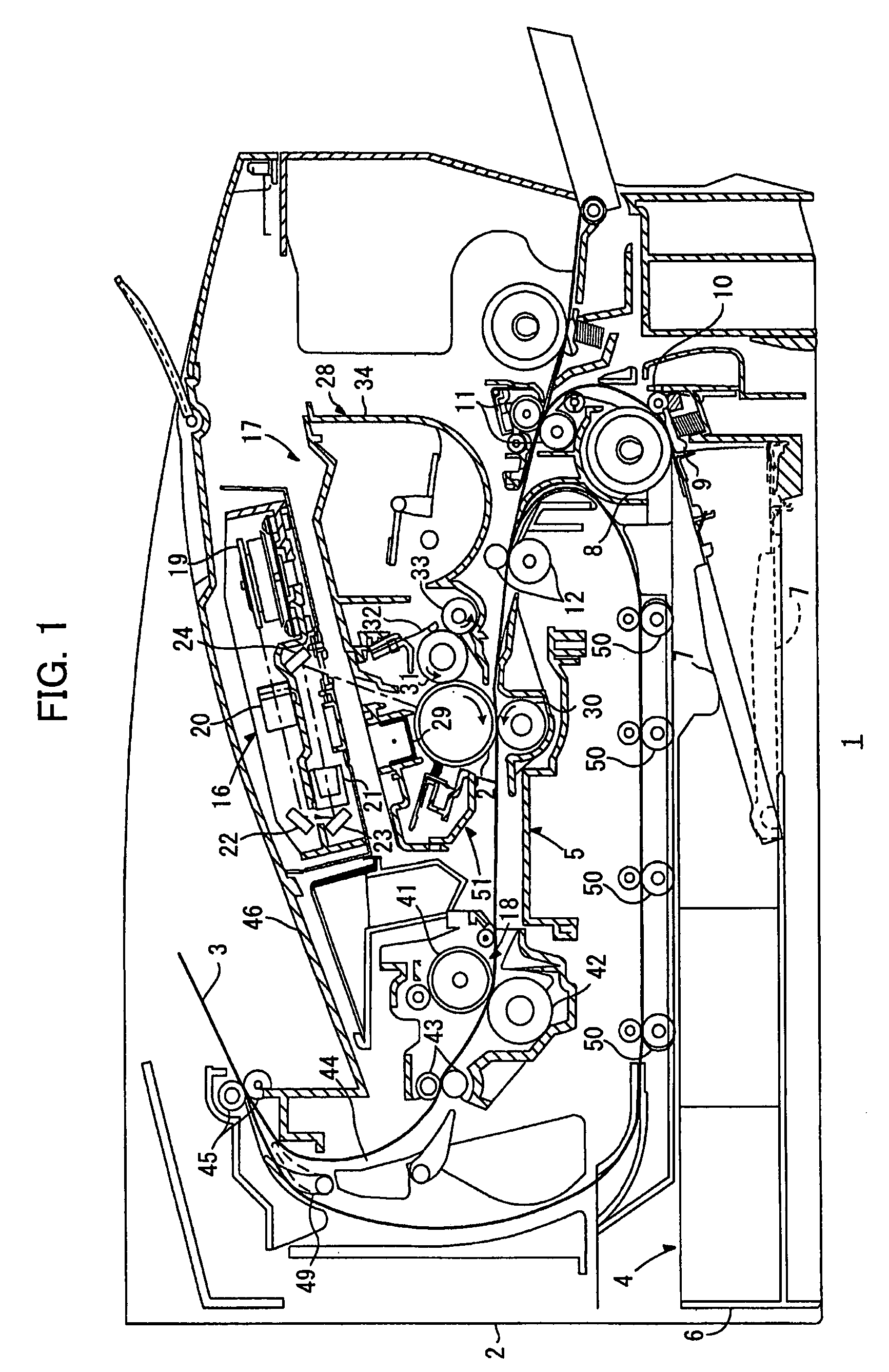 Image-forming device for absorbing vibration of guide plate