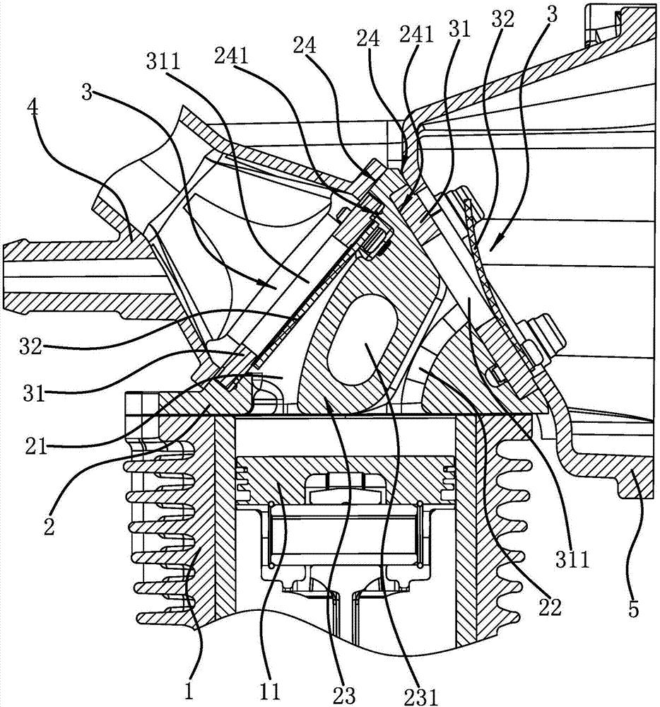 Pressure cylinder of motorcycle engine