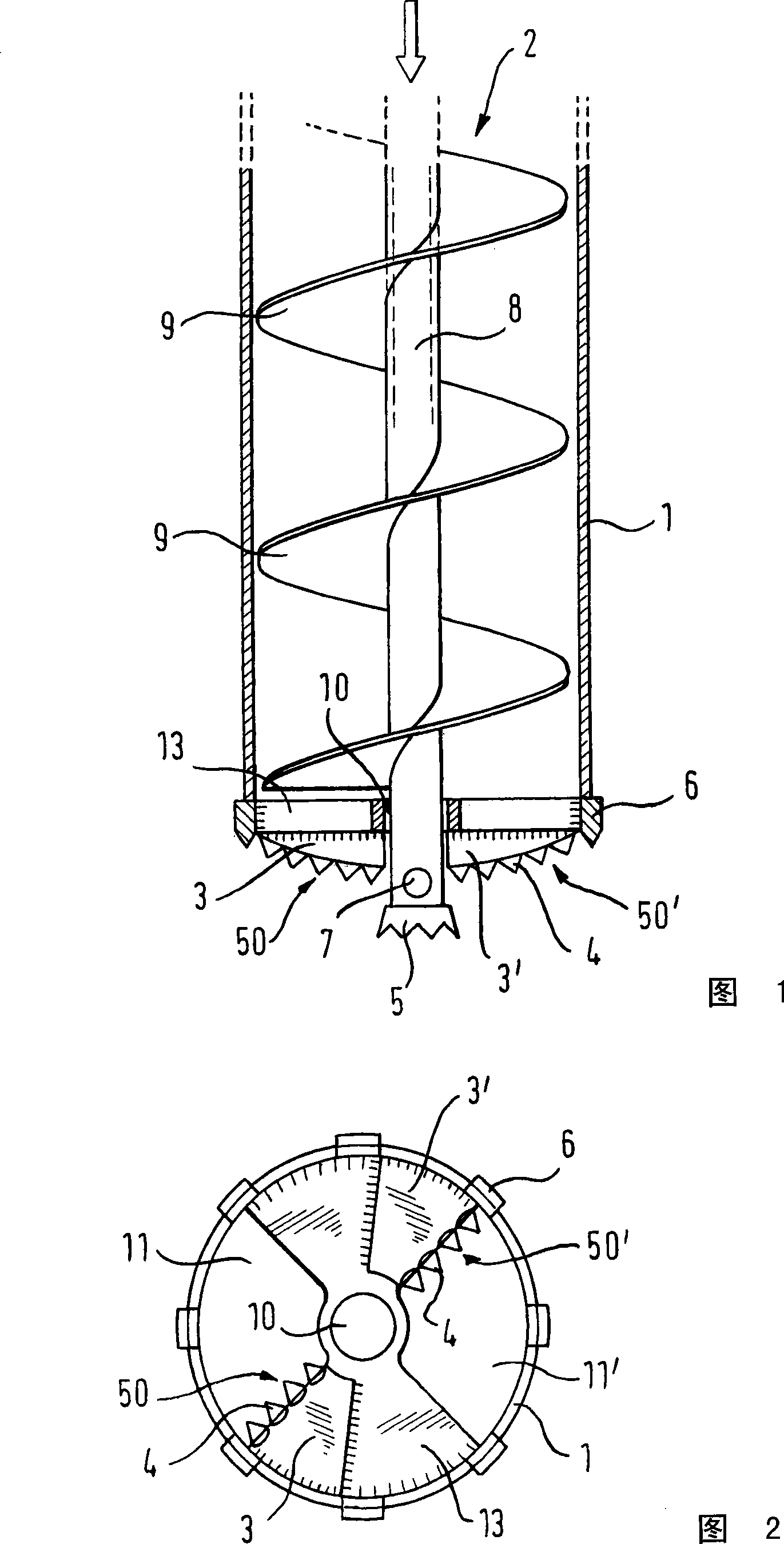 Method and apparatus for creating a borehole in the ground