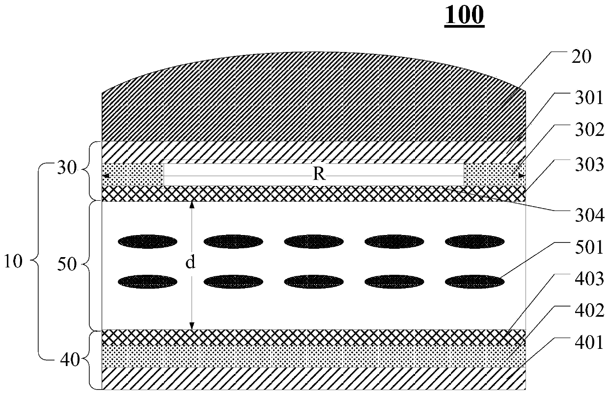 Variable-focus lens and display device