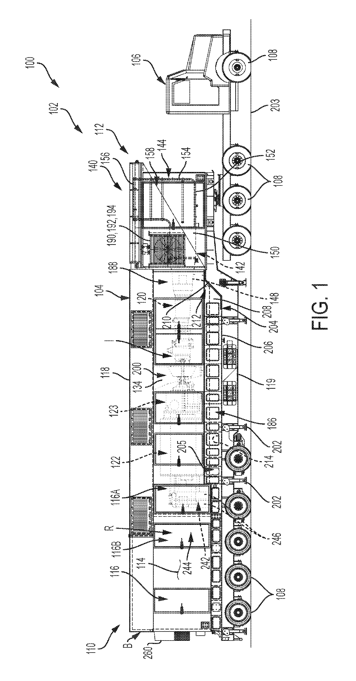 Mobile power generation system including fixture assembly