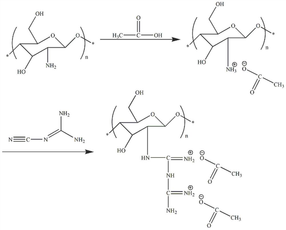 Chitosan modified guanidine salt polymer and preparation method thereof, modified waterborne polyurethane and preparation method thereof, and modified waterborne polyurethane coating