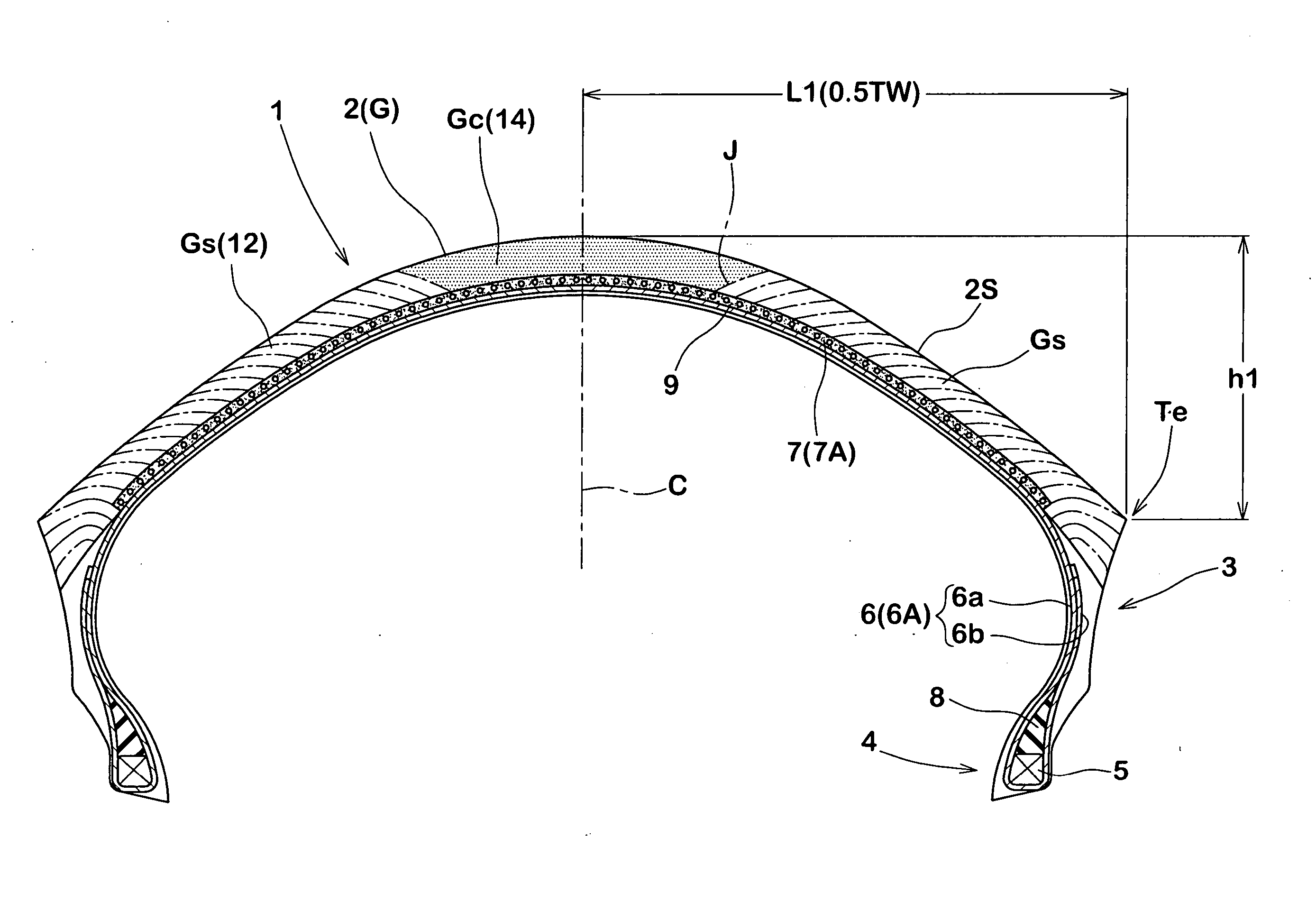 Tire for two-wheeled vehicle and manufacturing method of the same
