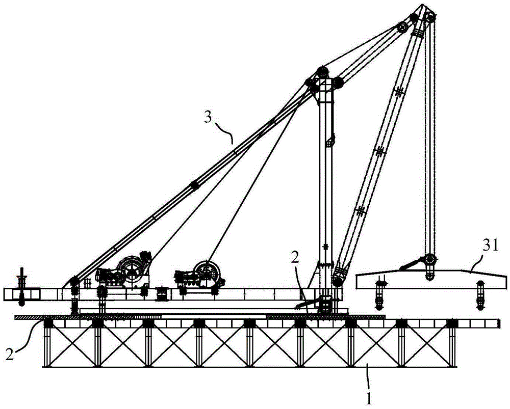 A whole-segment erection method of exposed lattice steel girders in a steel box tie-rod arch bridge