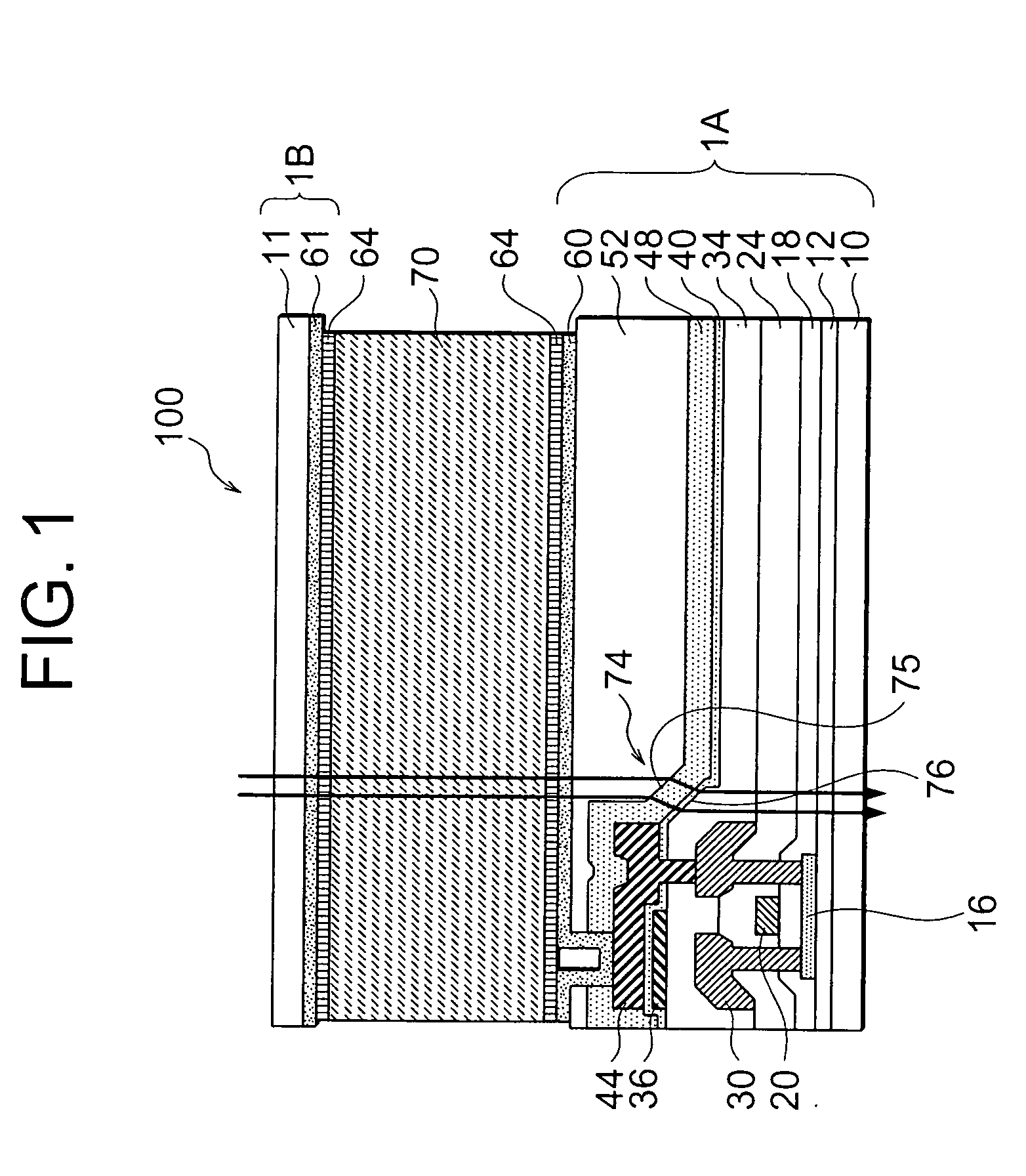 Electro-optical display device and image projection unit