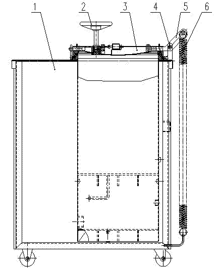 Opening aid for upper cover in vertical sterilizer