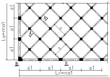 Large-span reinforced concrete orthogonal-diagonal open-web floor and manufacturing method thereof