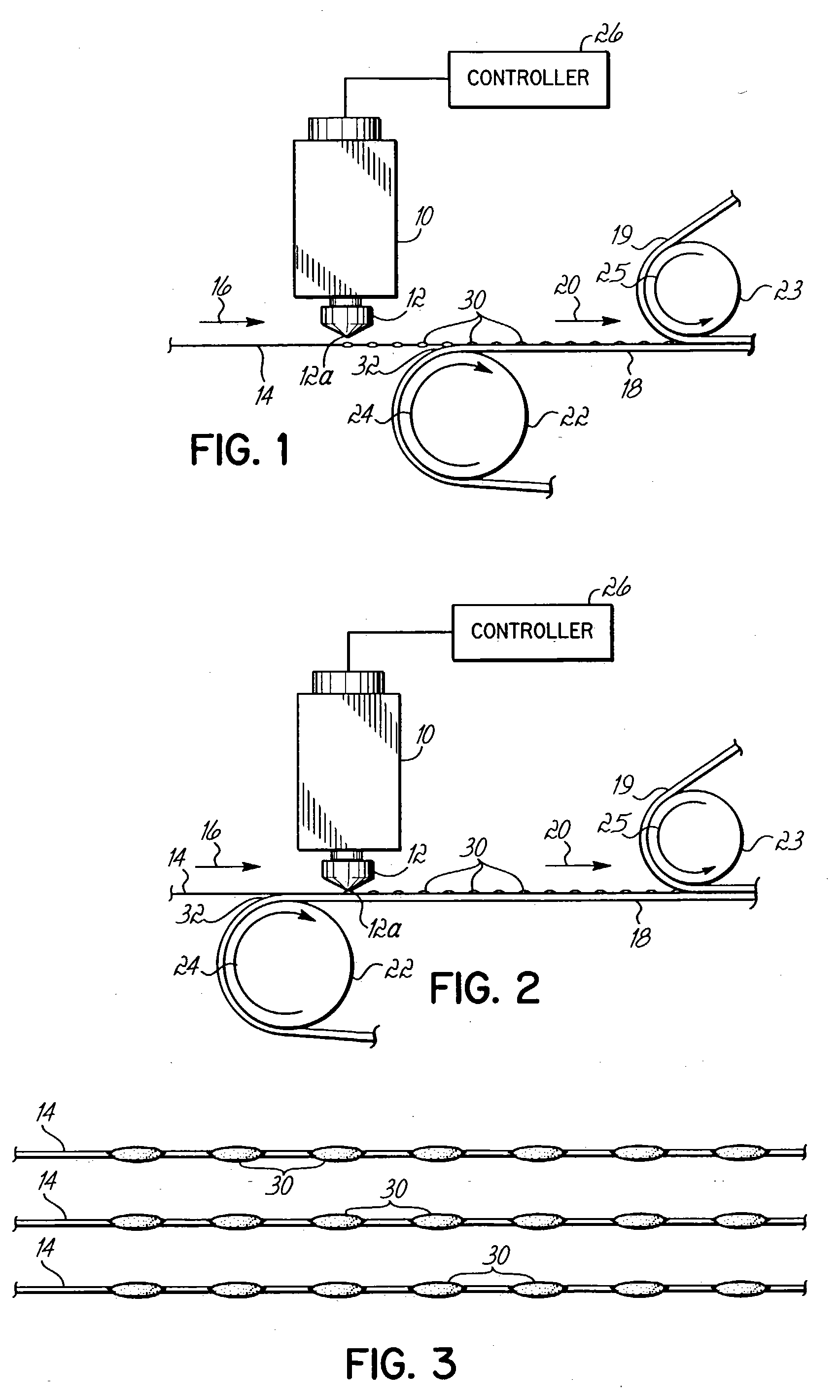 Method of securing elastic strands to flat substrates and products produced by the method