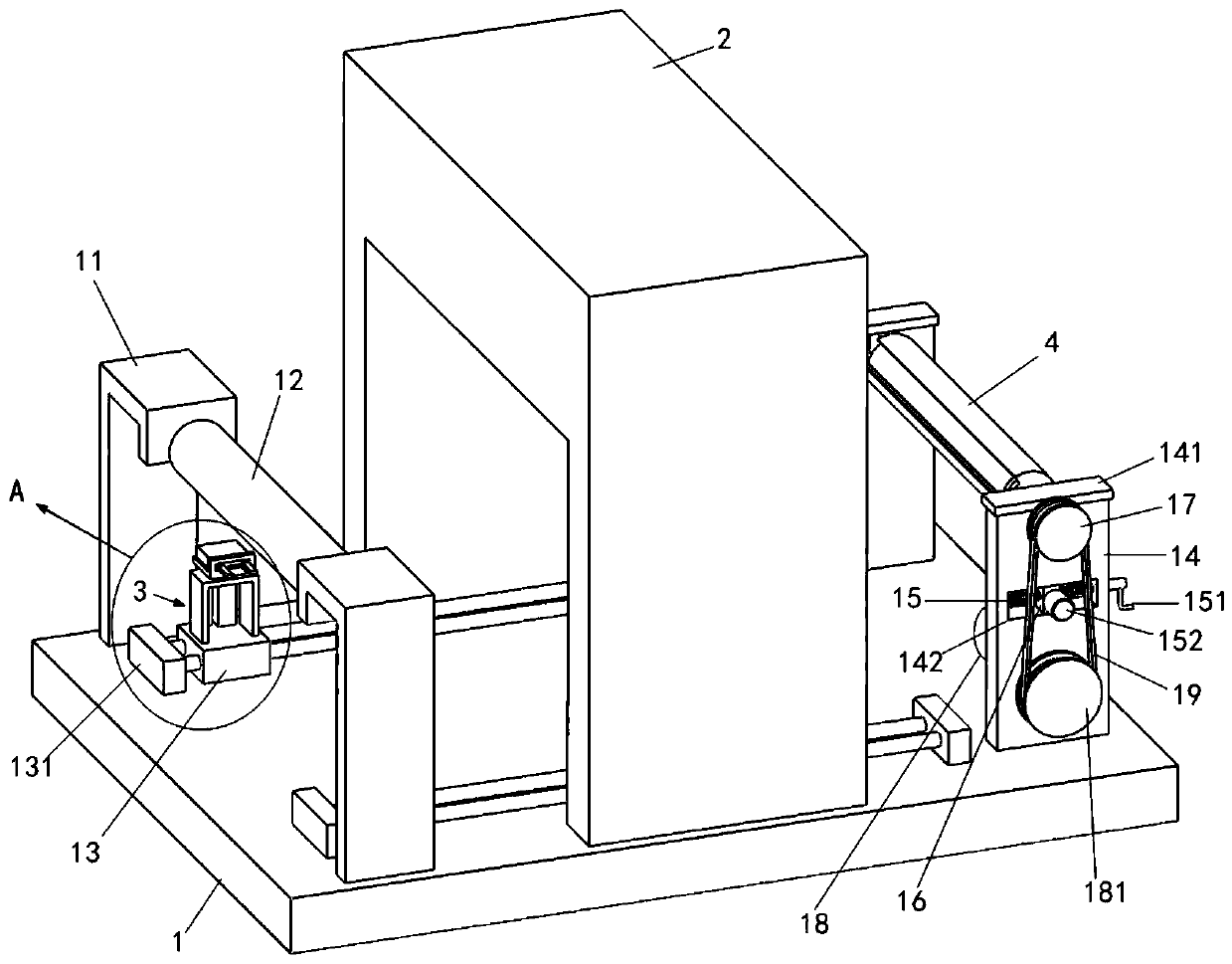 Safety clamping and placing device for spinning cloth rolling