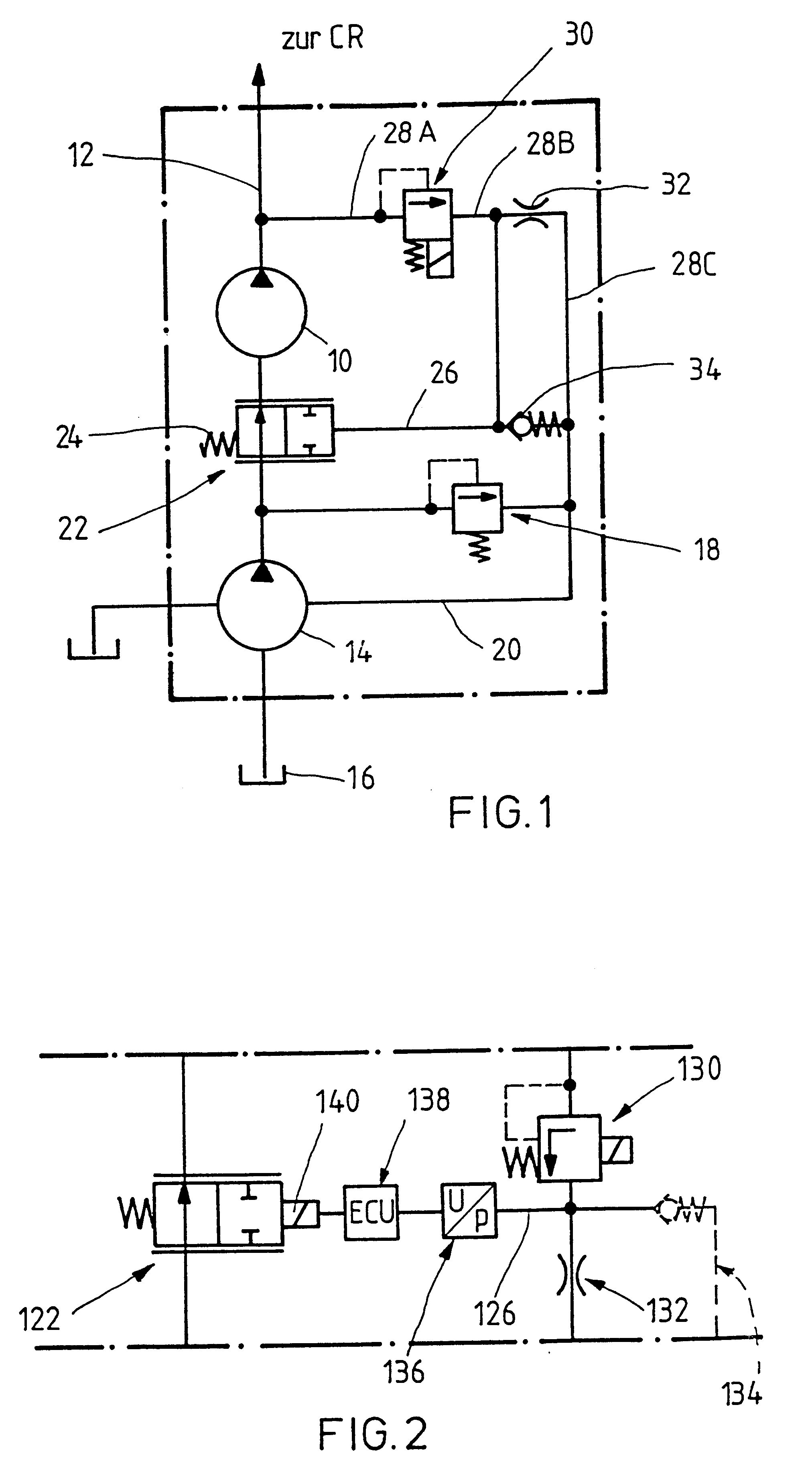 Control for a fluid pressure supply system, particularly for high pressure in a fuel injection system