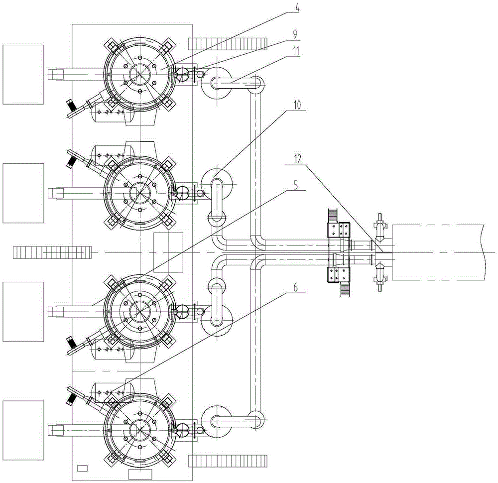 Coal gas generation and combustion device for heating sand and gravel in asphalt mixing station