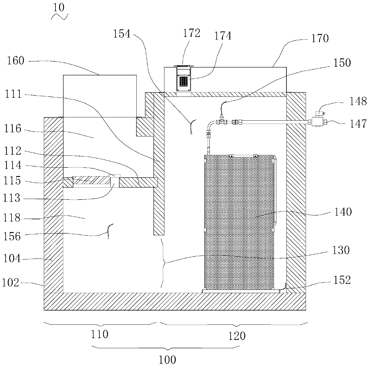 Cooling heat-insulation device with temperature partition zones