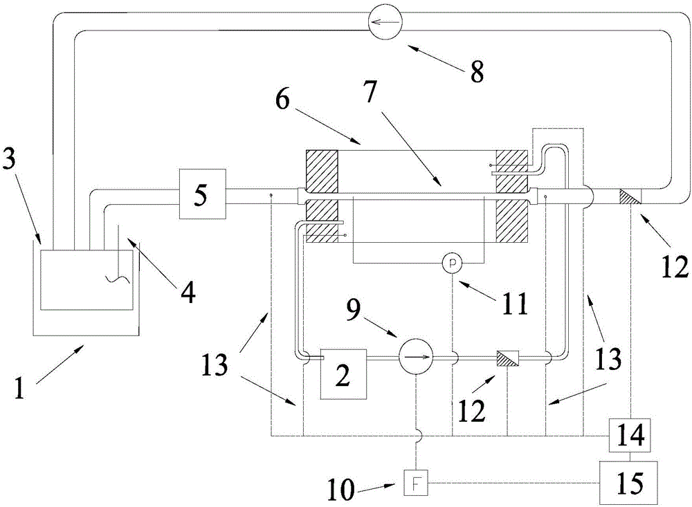 Liquid-solid two-phase pulsating flow heat transfer property experiment device