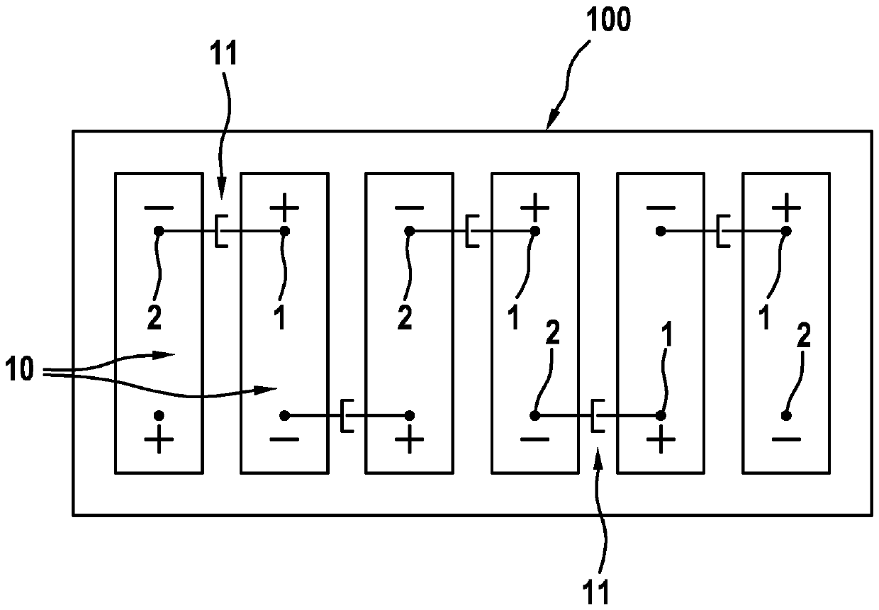 Method for connecting two battery poles made of different materials of two battery cells and battery cell