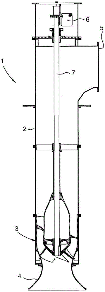 Propeller pump for pumping liquid