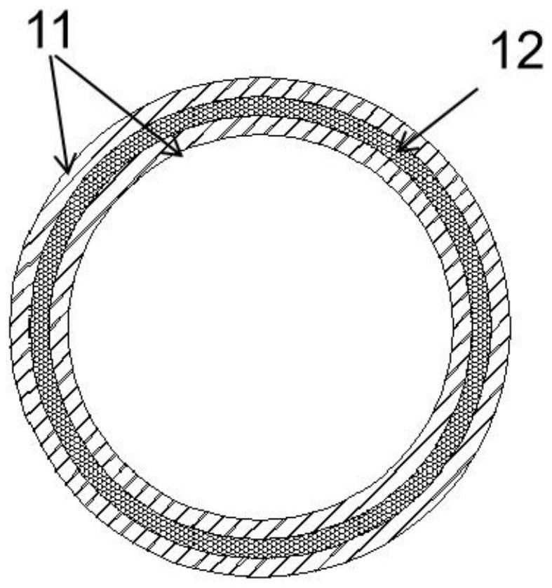 Inlaid elastic body sleeve with oblique thorn seam compensation drip seepage pipe belt and its preparation method