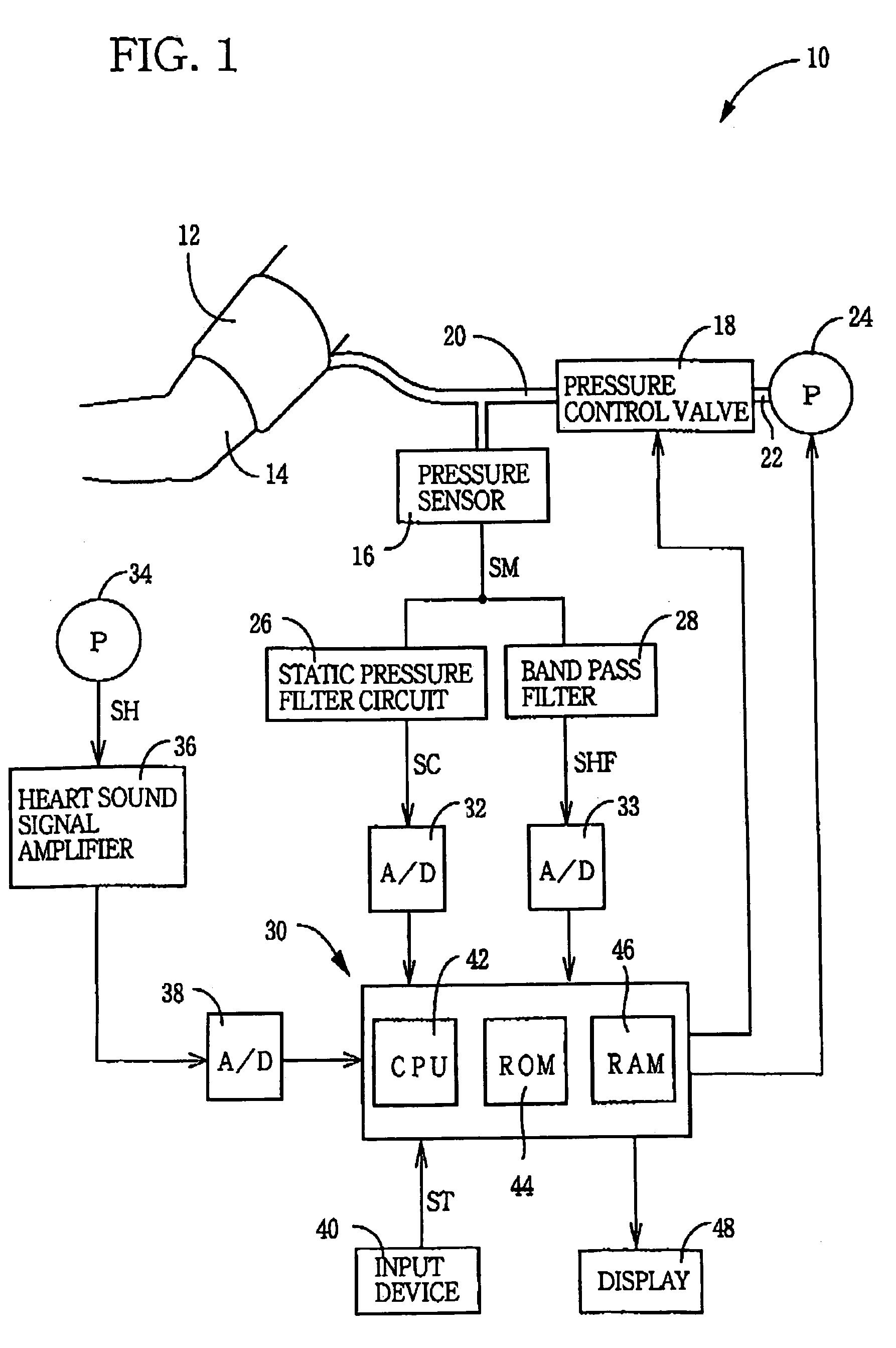 Filter for use with pulse-wave sensor and pulse wave analyzing apparatus