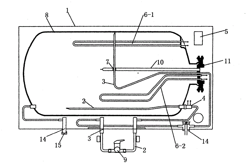 Electric water heater provided with water flow switch with pressure reduction function and non-metallic blow-molded water tank