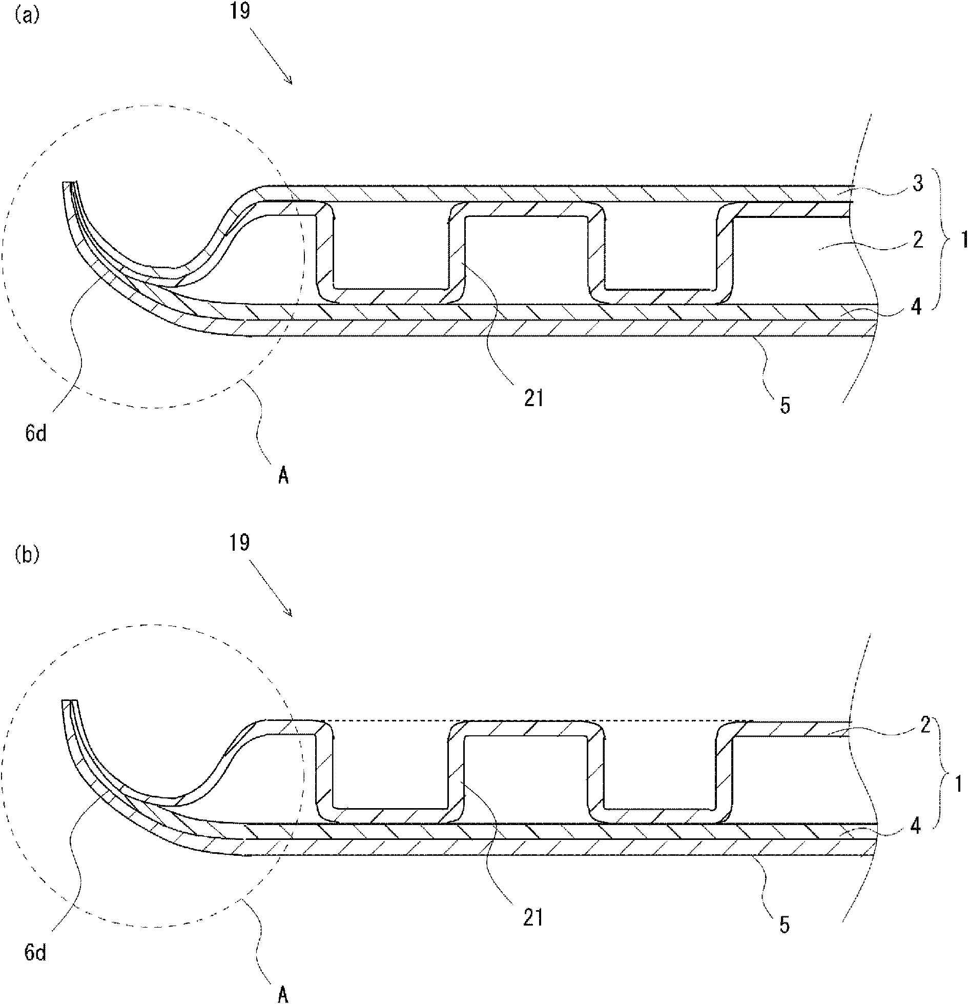 Laminated plate, and terminal treating method for laminated material
