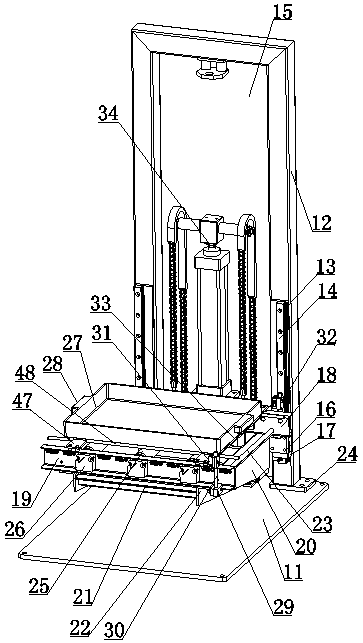 A chain-driven coated paper lifting and conveying device for a paper feeder