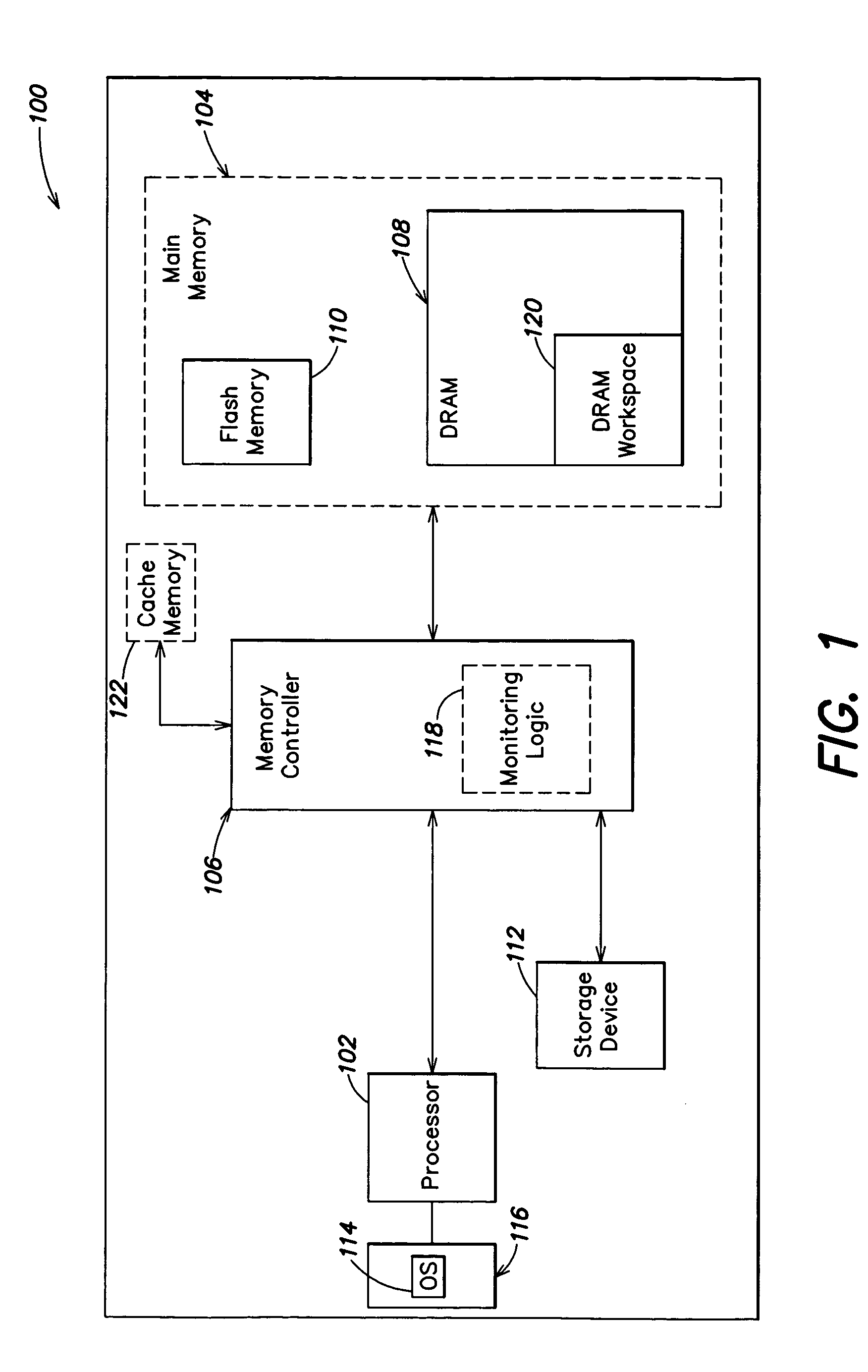 Efficient memory usage in systems including volatile and high-density memories