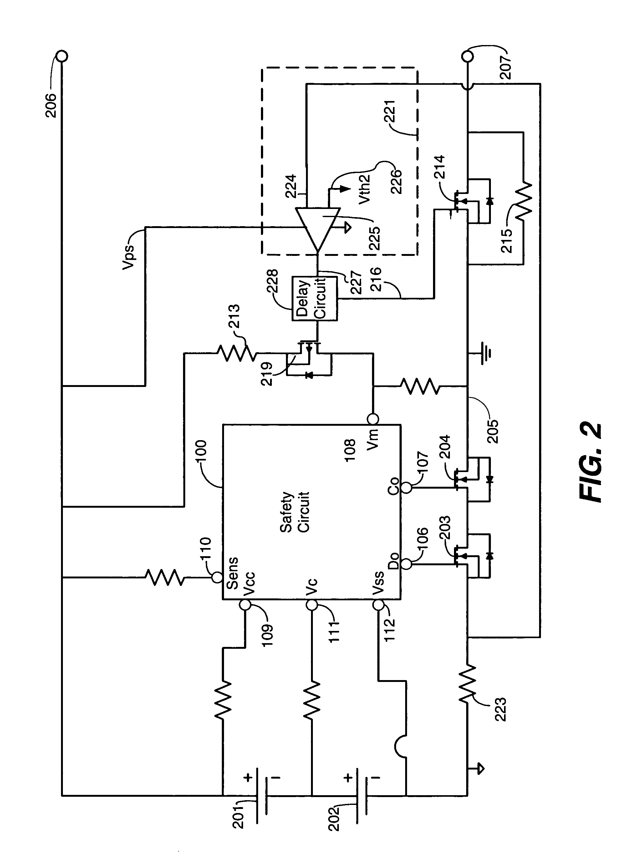 Battery protection circuit for simulating an overcurrent condition based on battery current flow
