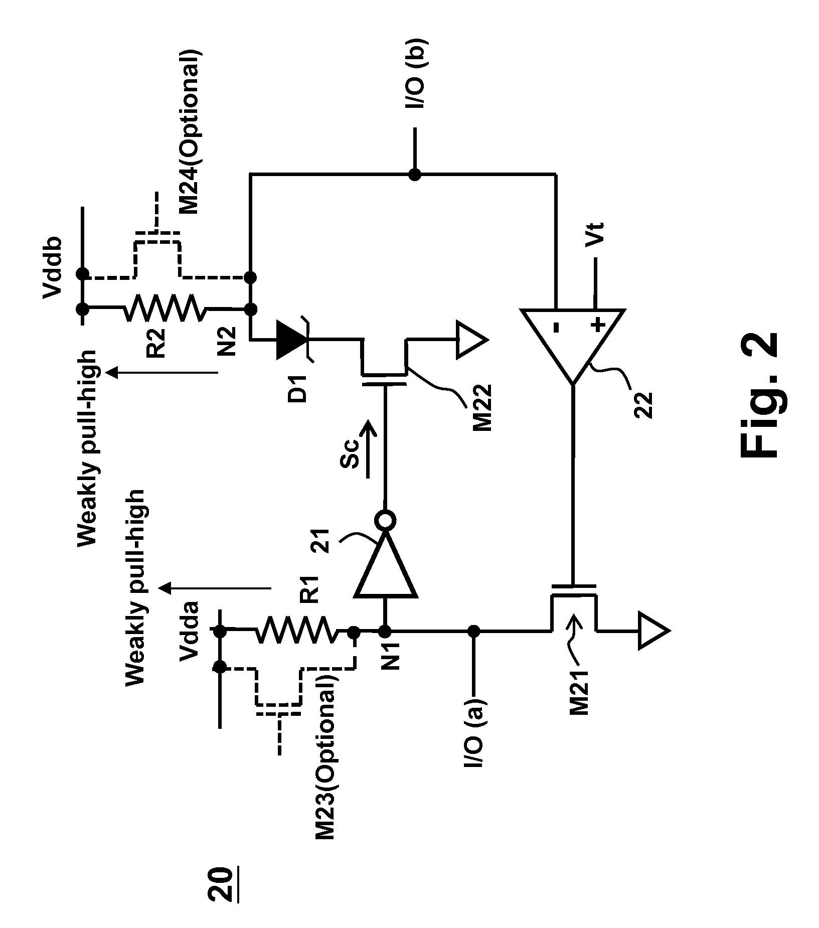 Bidirectional level shifter