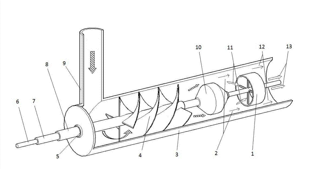 Rotational flow stopping block type pulverized coal concentrator