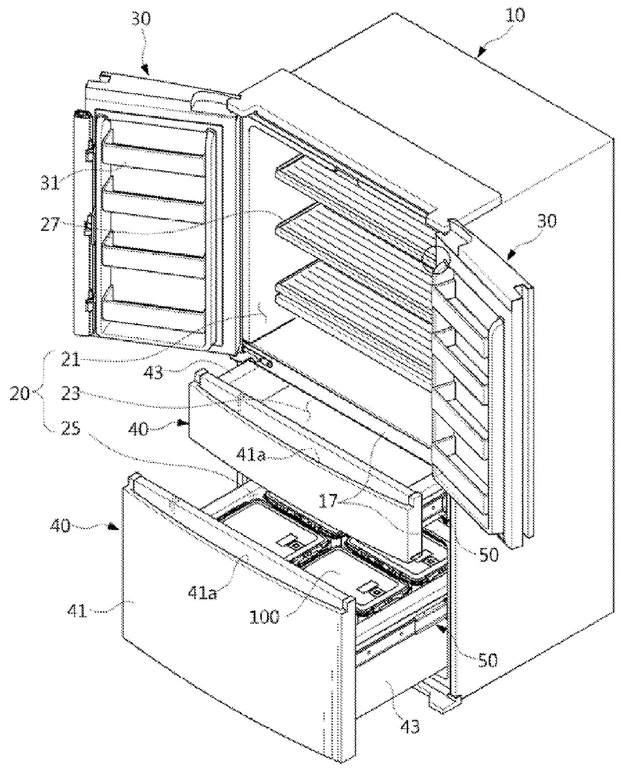 Storage container and refrigerator having the same