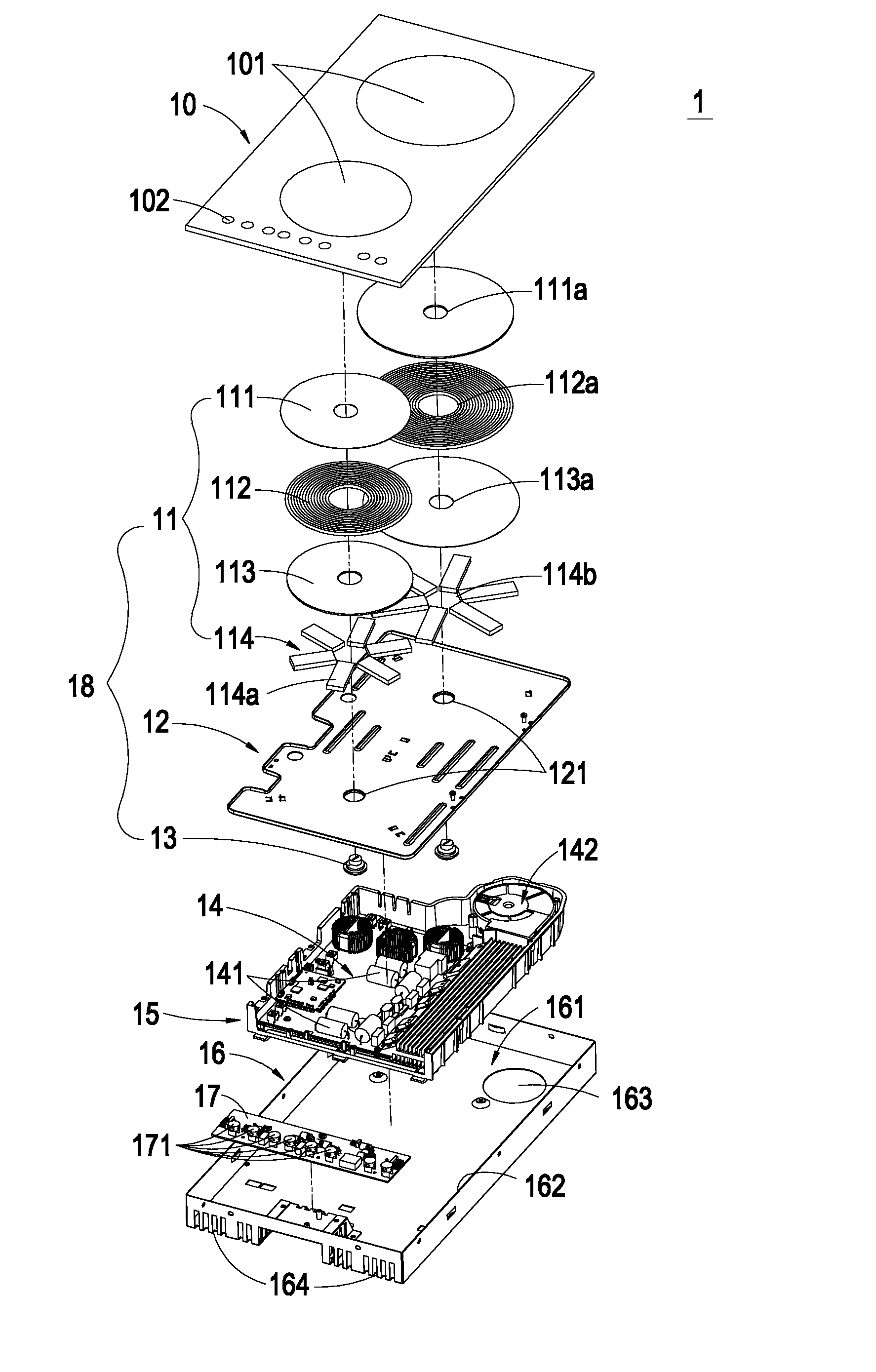 Electromagnetic module of electronic apparatus and manufacturing process thereof