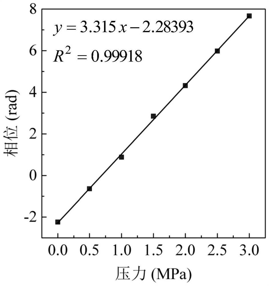 Pressure measurement device and method based on quadrature phase fast demodulation and intensity compensation