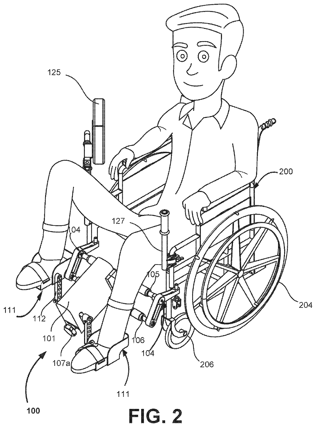 Simulator system and method for exercising lower limbs of a user seated on a wheelchair or like vehicular system