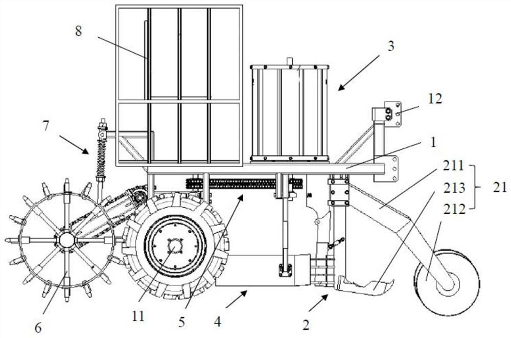 Nursery stock ditching and transplanting all-in-one machine