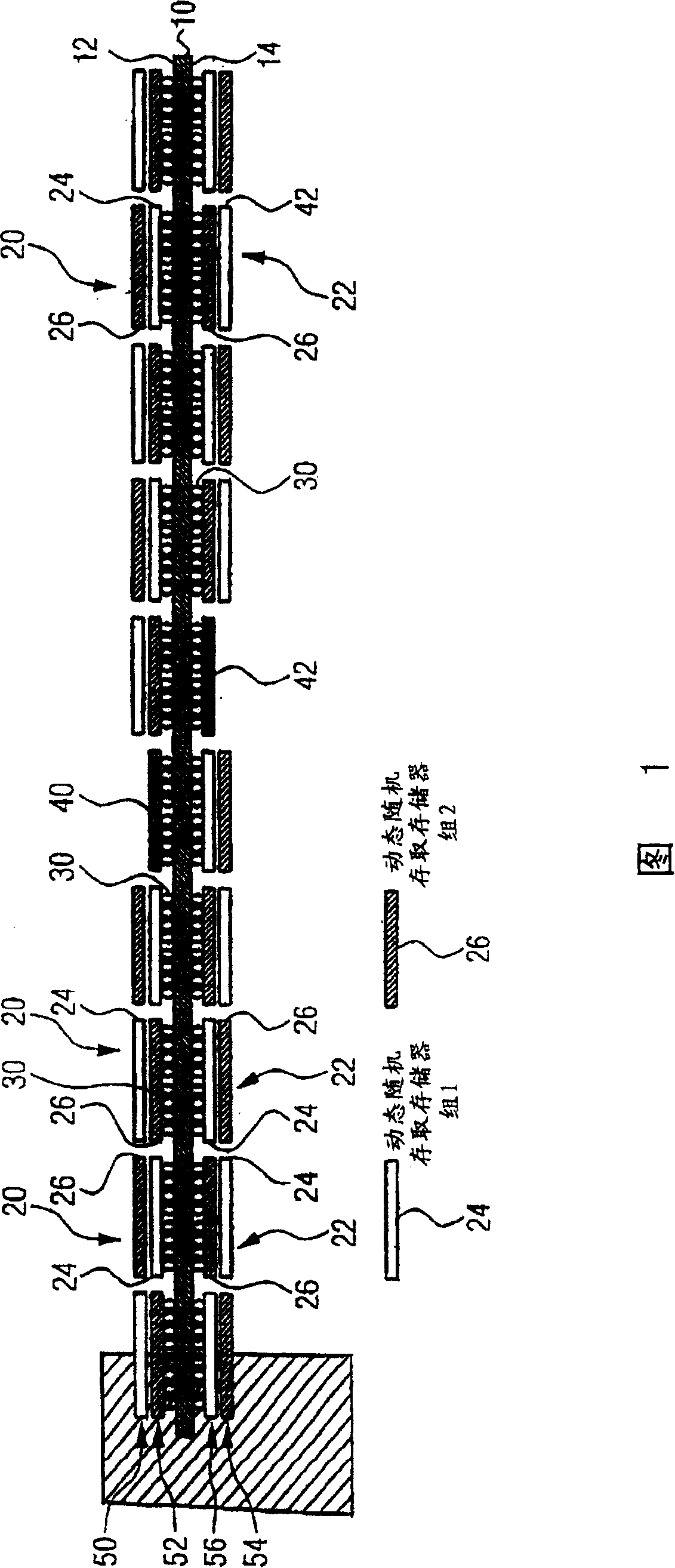 Circuit module having interleaved groups of circuit chips