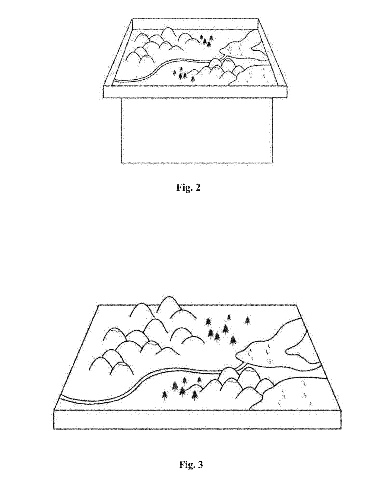 Method and device for augmented reality display of real physical model