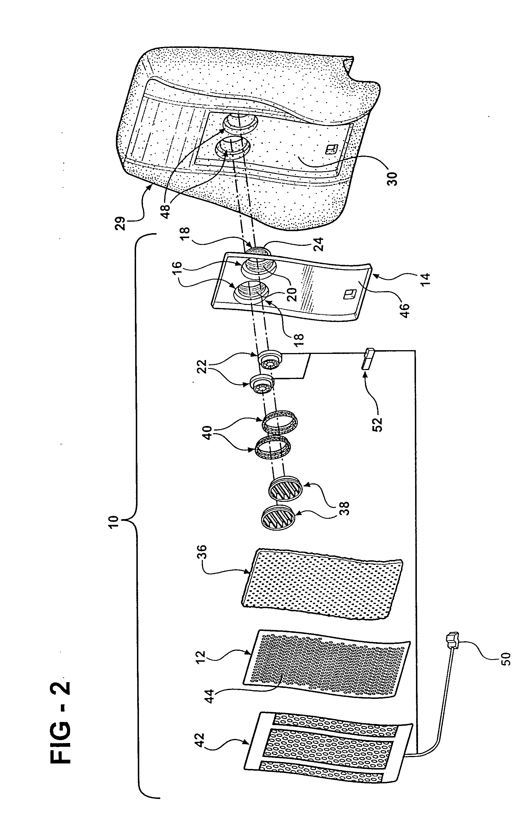 Modular comfort assembly diffuser bag having integral air mover support