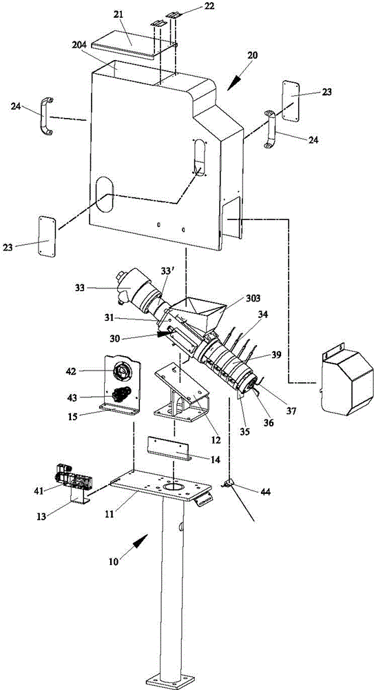 Spiral upper-end glue feeding device of automatic edge bonding machine