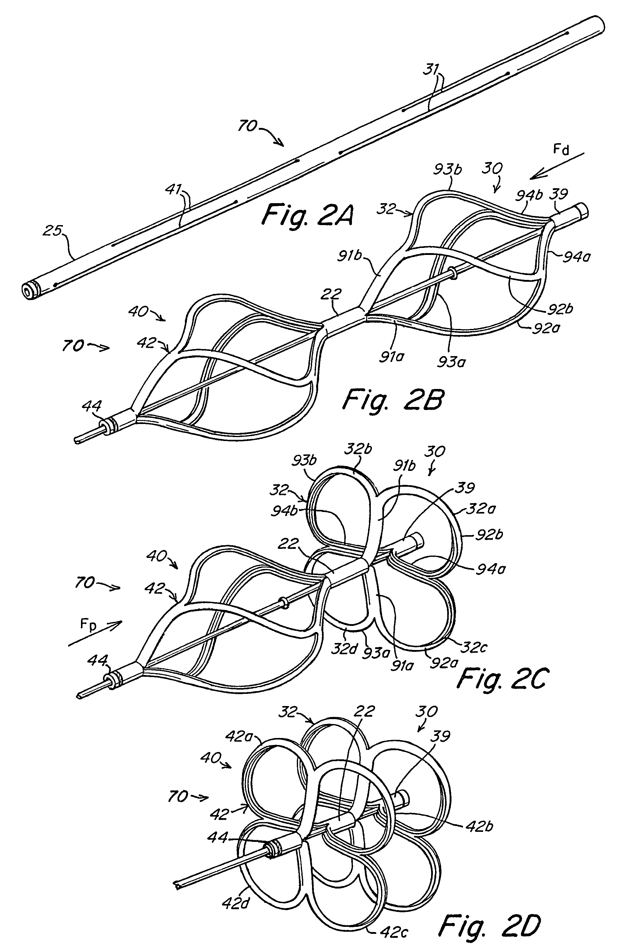 Occluder device double securement system for delivery/recovery of such occluder device