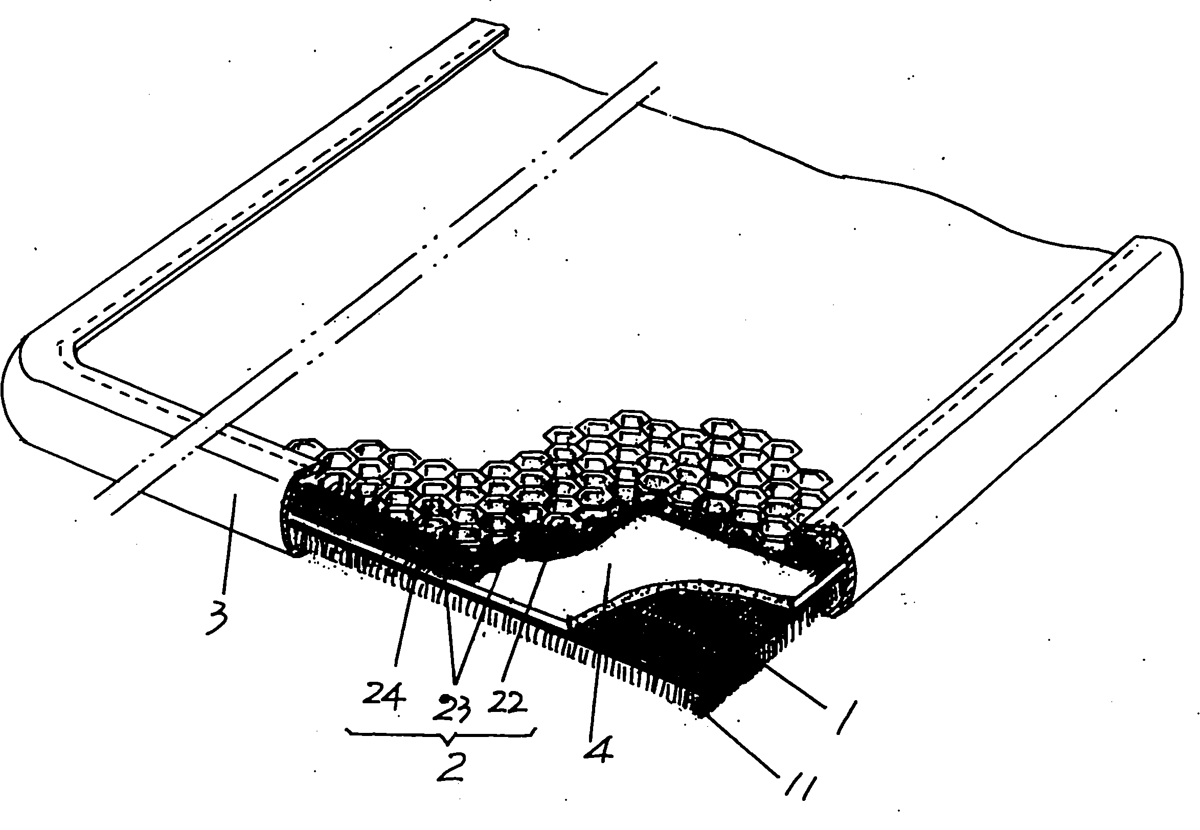 Ventilating anti-skidding table mat and machining method thereof