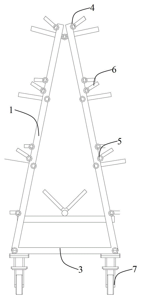 Trailer suspended at back of headstock